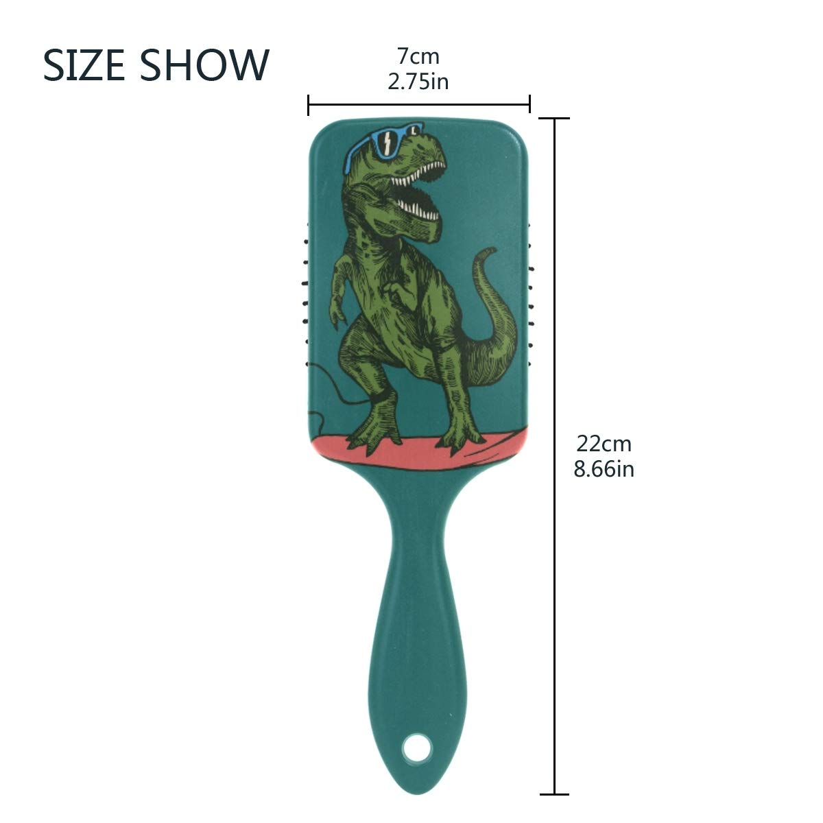 

Расческа-лопатка Скейтборд Динозавр для густых волос и антистатическая распутывающая