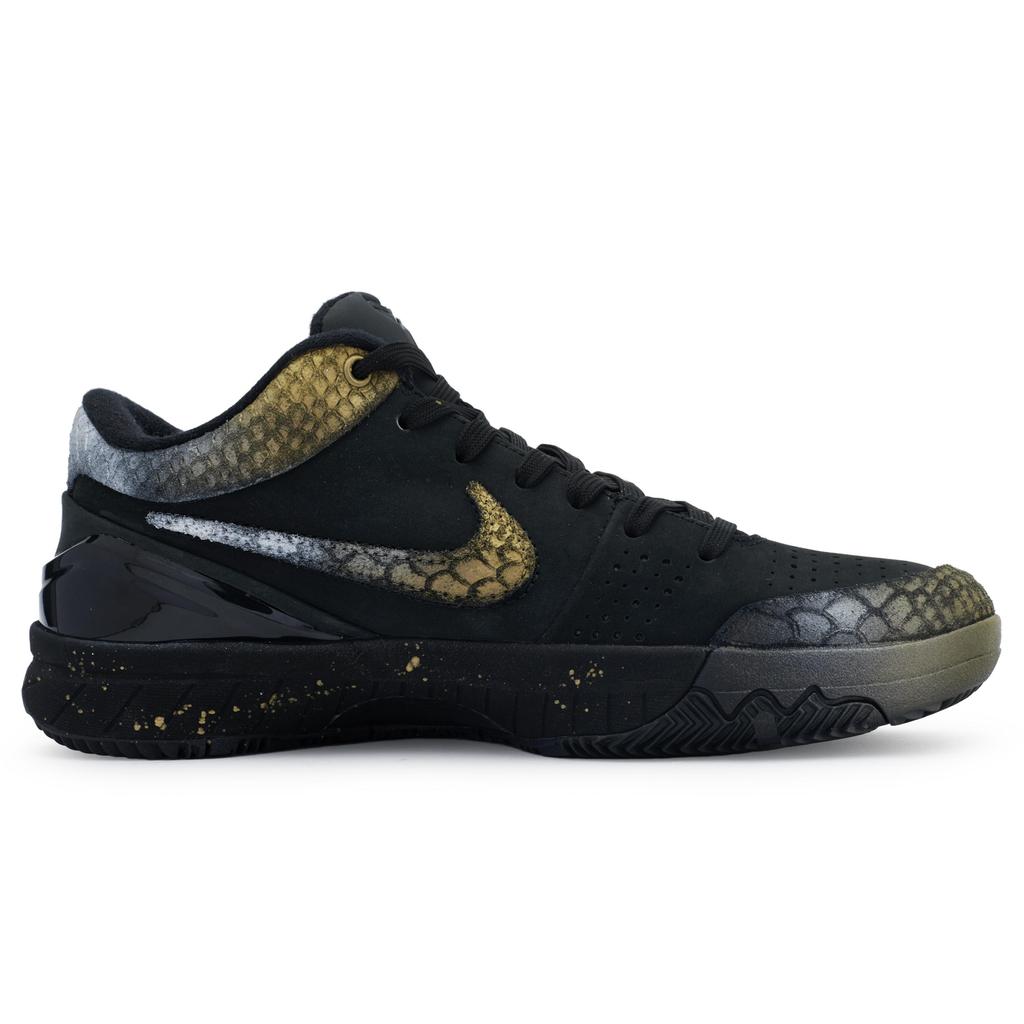 Nike Zoom Kobe 4 811 Manufacturing Power Struggle Cushioning Mid-Top Basketball Shoes Unisex Black/Gold Silver FQ3544-001(Team80-)