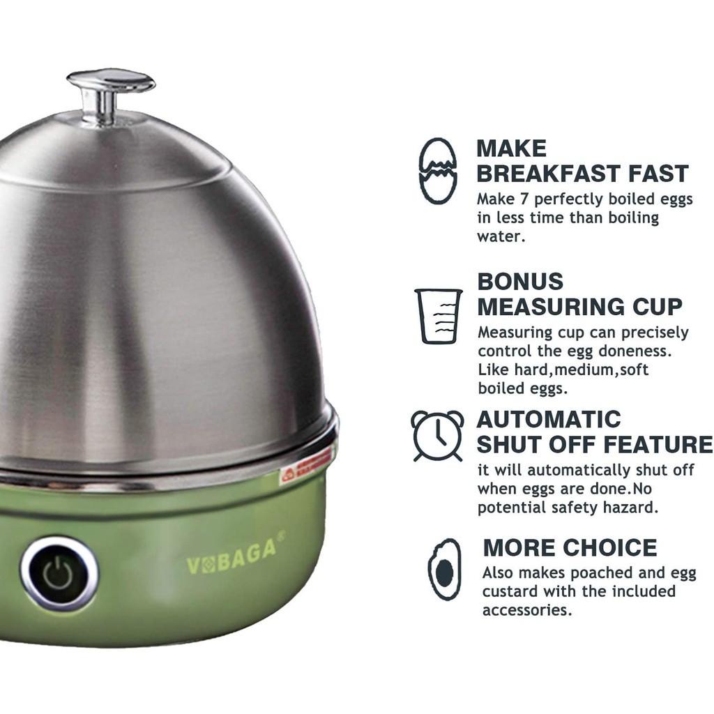 Fierbător Electric de Ouă din Oțel Inoxidabil de Uz Casnic Capacitate 7 Ouă Fierbător de Ouă Portabil Aburitor Automat de Ouă