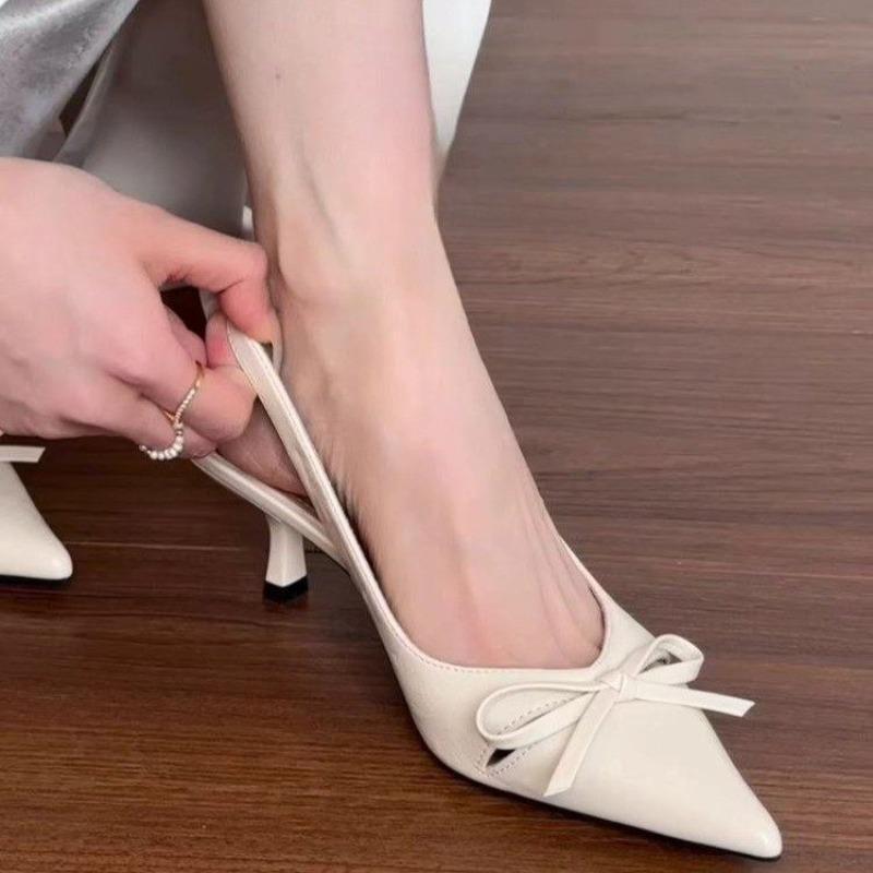 New Summer Slip on High Heel Women Sandals Fashion Butterfly-knot Singbacks Pumps Stripper Party Female Sandals Zapatos Mujer
