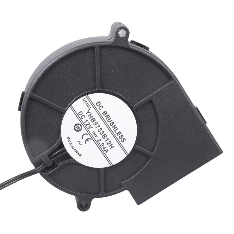 Heavy Duty Cooling System Blower 97x33mm 12V Fan for Electronics Wood Stove Ventilation Twin Ball Bearing 5500RPM Motor