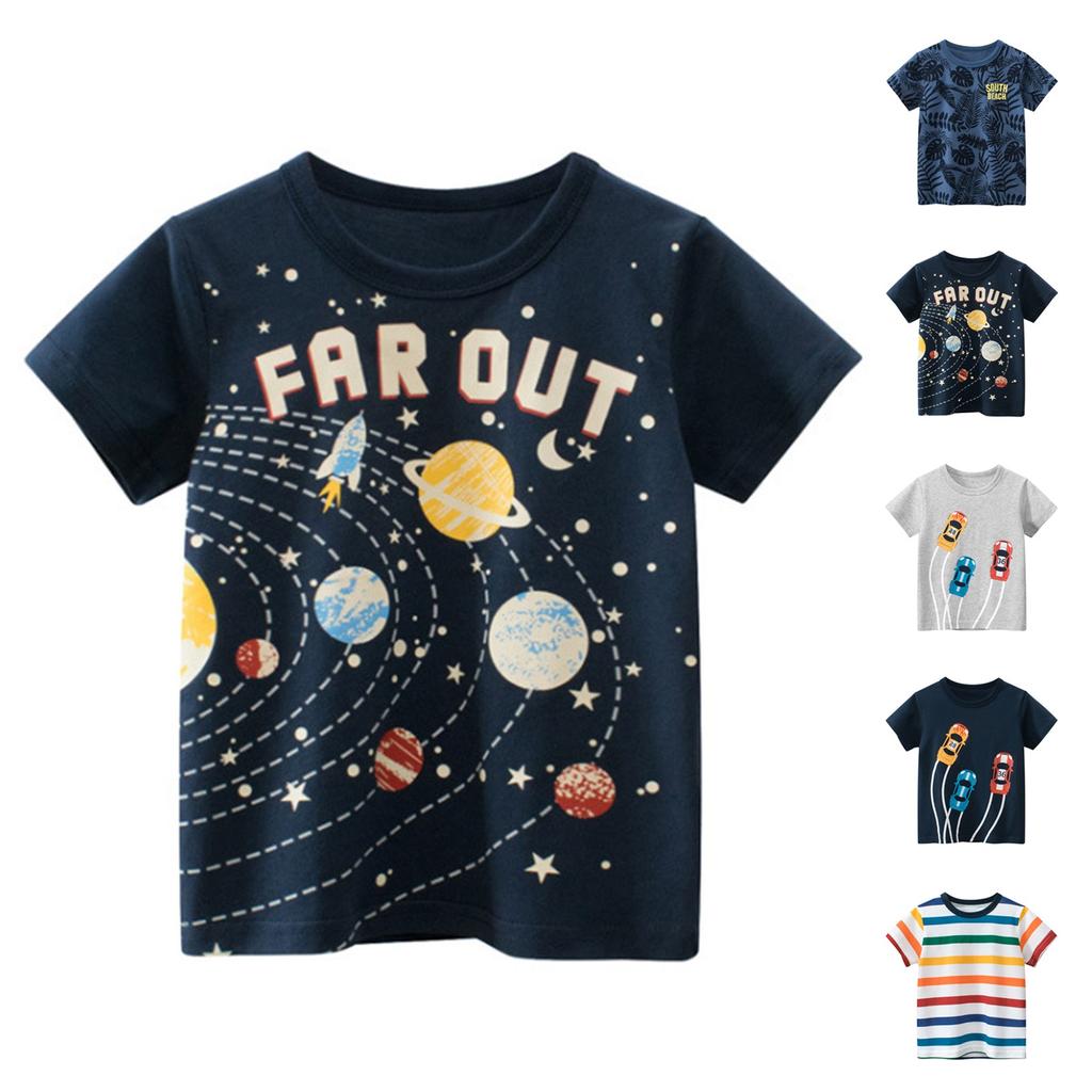 Chlapecká trička s krátkým rukávem a kulatým výstřihem, top, kojenecké chlapecké výhodné balení, bavlněné tričko