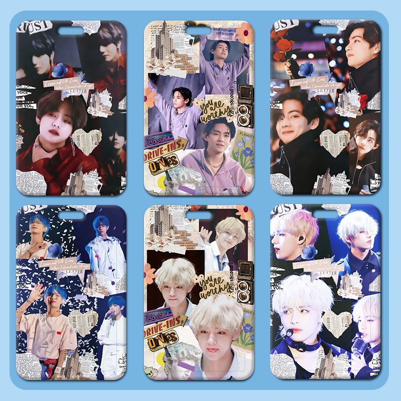 Kim Taehyung Sliding Plastic ID & Badge Holder for Students/Work/Bus Access