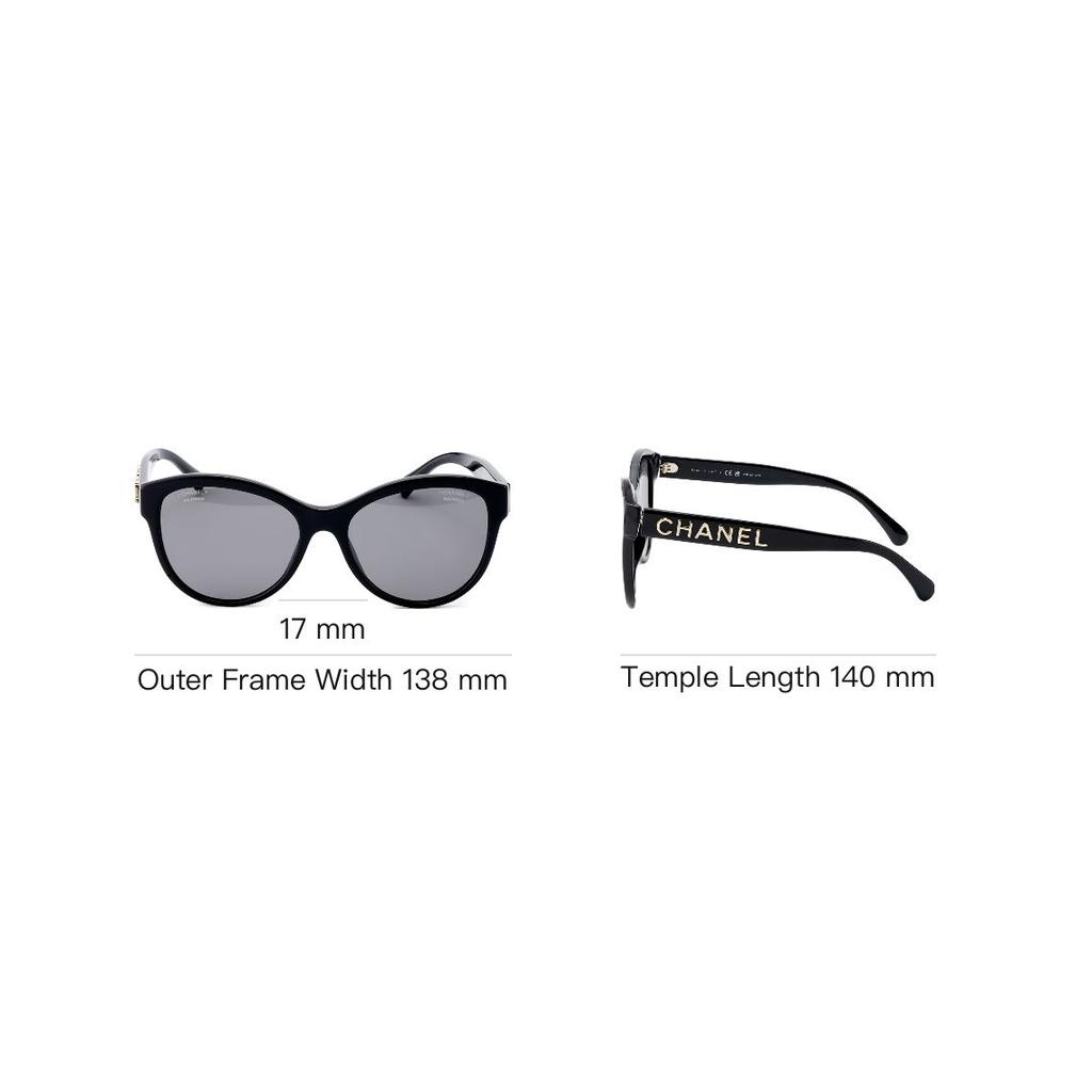 Chanel Fashion Simple Casual Sunglasses Black Round Unisex sunglasses CH5458C622T8