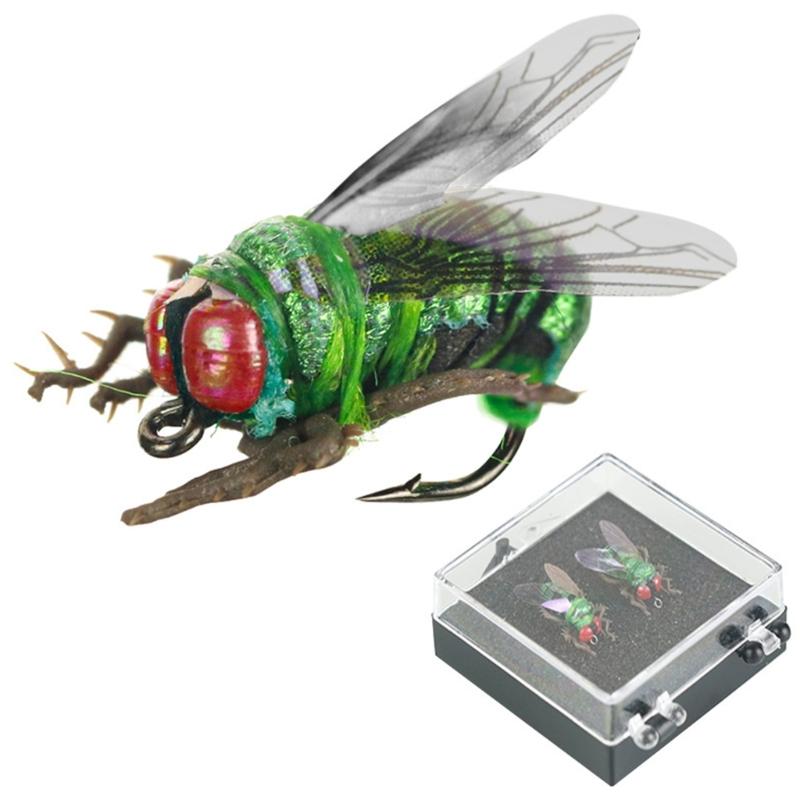 

2pcs Fly Bees Floating Lure with Box Fly Fishing Hook Baits Insect Lures Attractant Baits Fishing Tackle Gear