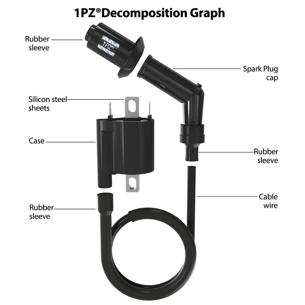1PZ JP9-AD1 Enhanced TCI Ignition 535mm Ignition Coil Plug Cord Suzuki Address V125 V125G External Motorcycle Maintenance Parts