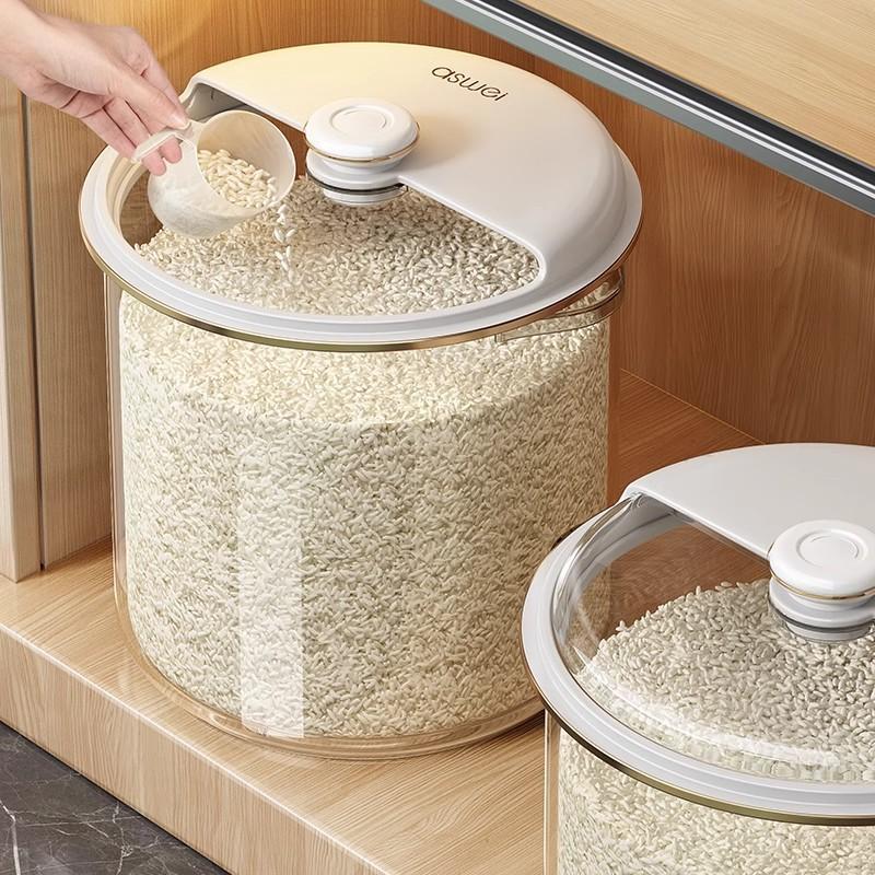 Airtight Rice Storage Container - 10KG Kitchen Jar with Locking Lid, Anti-Moisture & Insect-Proof Flour Bin for Rice/Grains
