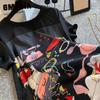 GMXIA Women Plus Size A-Line Loose Dress Black Long T-Shirt Dress Silky Comfortable