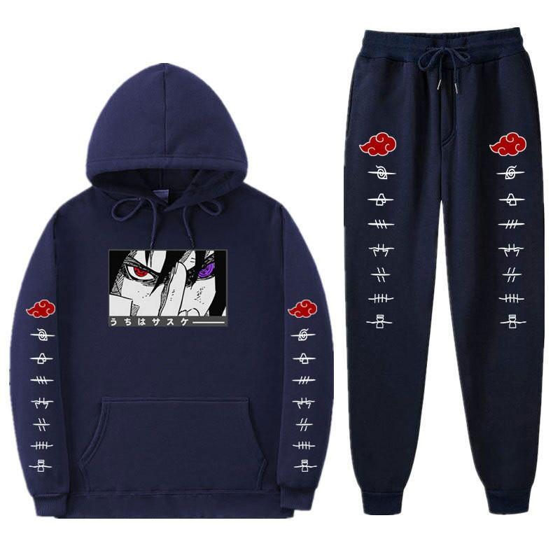 Naruto Anime Hoodie Set Sasuke Rinnegan