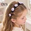 Decoratieve Hoofdbanden voor Vlechten Bloemenhoofdband Meisjes, Schattig Gevlochten met Mini Haarclips, Antislip Creatieve Accessoires Feestdagen Dubbele Laag