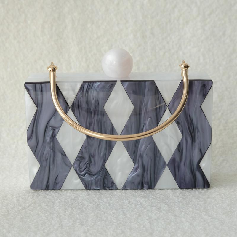 Neue trendige Handtasche Mode Frauen Tasche Boutique Acryl Luxus Party Abend Tasche Frau Candy Hochzeit Box Vintage Kupplung Einkaufstasche