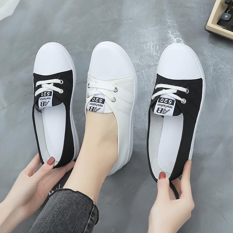 Internet celebrity white shoes women's new Korean version versatile comfortable casual cloth shoes women's shallow mouth breathable student canvas sho