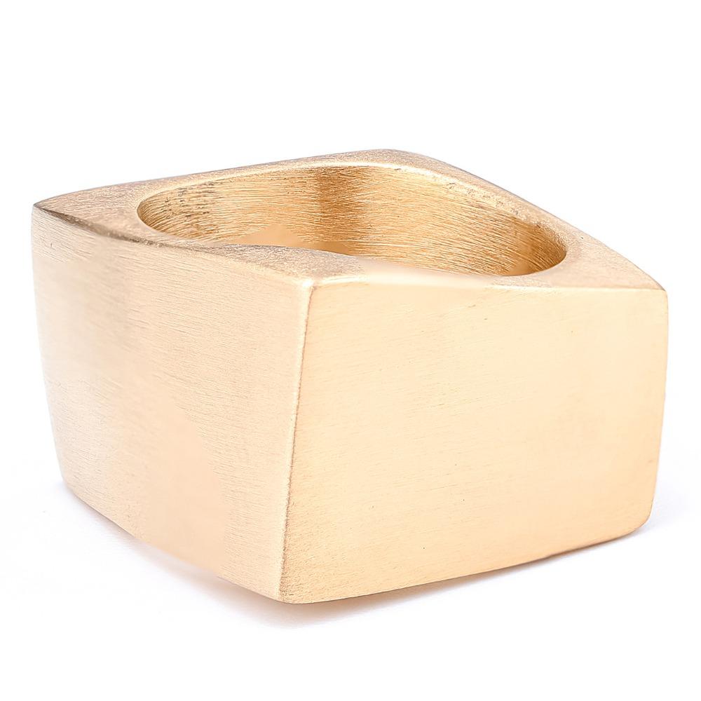 Nordic Vintage Round Square Irregular Smooth Ring Rust Free Fashion Jewelry for Women