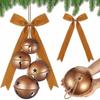 Iron Metal Bells Hanging Decoration Christmas Bells Ornament for Door Mantel Porch Window Christmas Tree Decorations  Gold