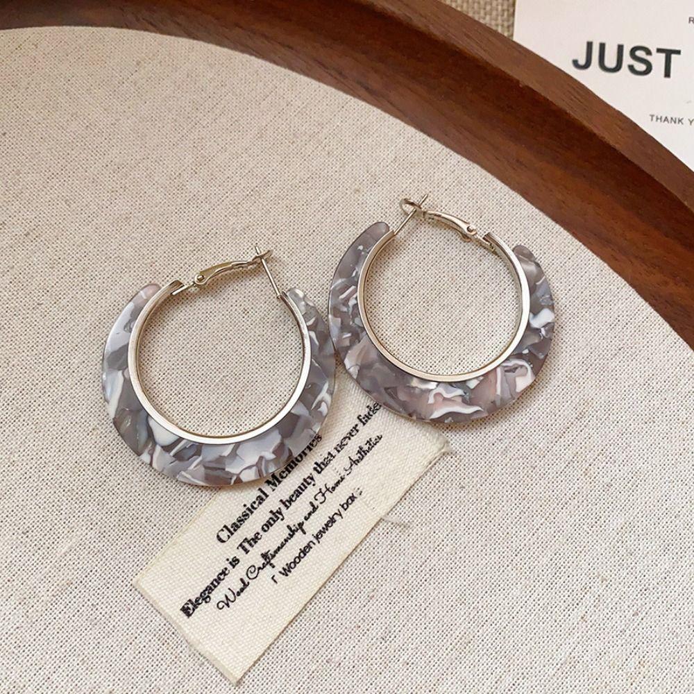 Trendy Leopard Print Earrings Acetic Acid Geometric Earrings Set Acetate Hoop Earrings Women