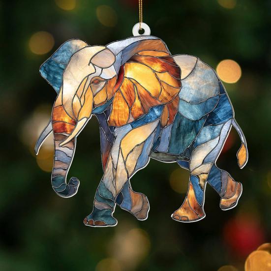 Colorful Animal Pendant Acrylic Suncatcher Window Hanging Ornament 2D Acrylic Printed Festive Decor