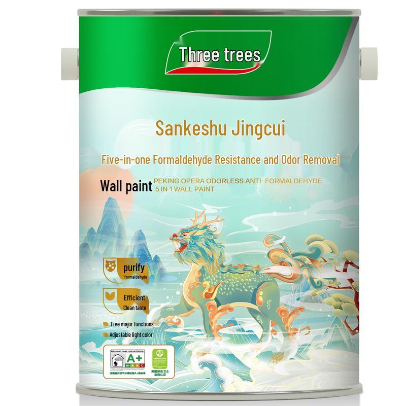 Three Trees Jing Cui 5-in-1 Anti-Formaldehyde Anti-Mildew Odorless Interior Emulsion Paint 5L