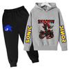 2026 Anime Sonic The Hedgehog Children's Sweater Suit Cartoon Pullover Boy Warm Sweater Hoodie+Sweatpants 2d Fashion Sportswear
