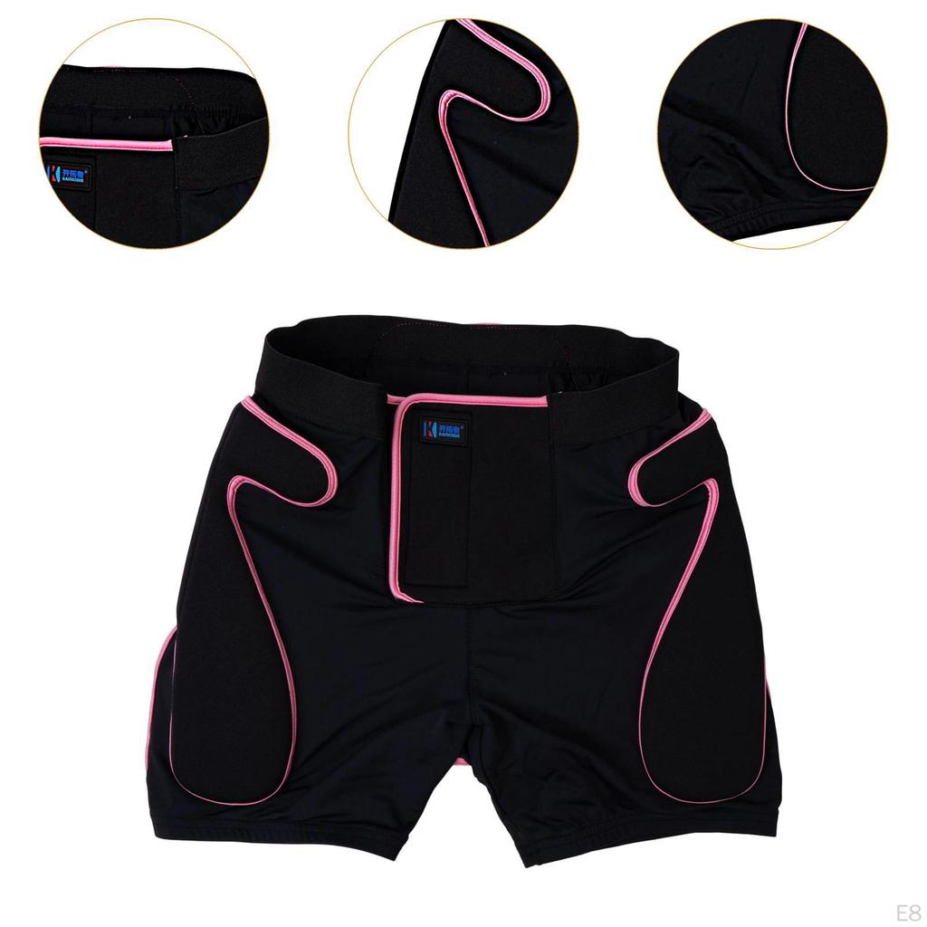 Short De Ski Rembourré 3D – Protège-hanches Et Fesses Réglables – Pour Ski, Snowboard, Patinage, Vélo – Noir (S/M/L)