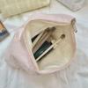 Simplicity  Cosmetic Bag for Girl Sweet Embroidery Bow Striped Makeup Case Portable Travel Earphone Cable Storage Bag