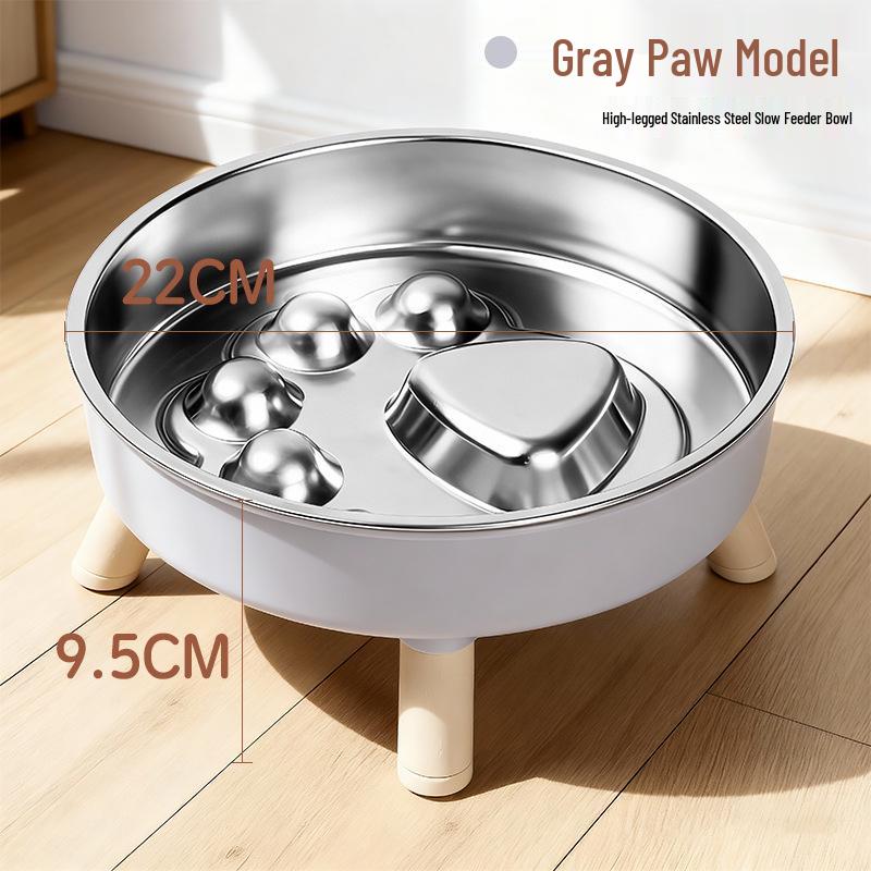 Stainless Steel Non-Slip Slow Feeder Bowl for Pets - Large Capacity for Dogs and Cats