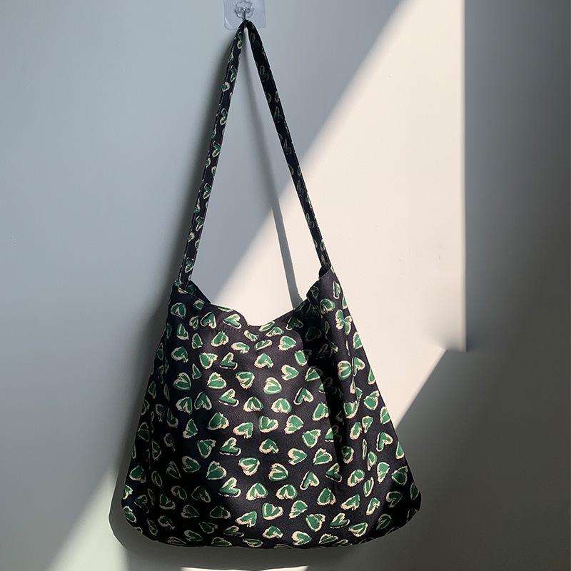 Schultertasche aus Kord-Canvas mit Leopardenmuster - Koreanischer Stil, Neues Sommer-College-Design