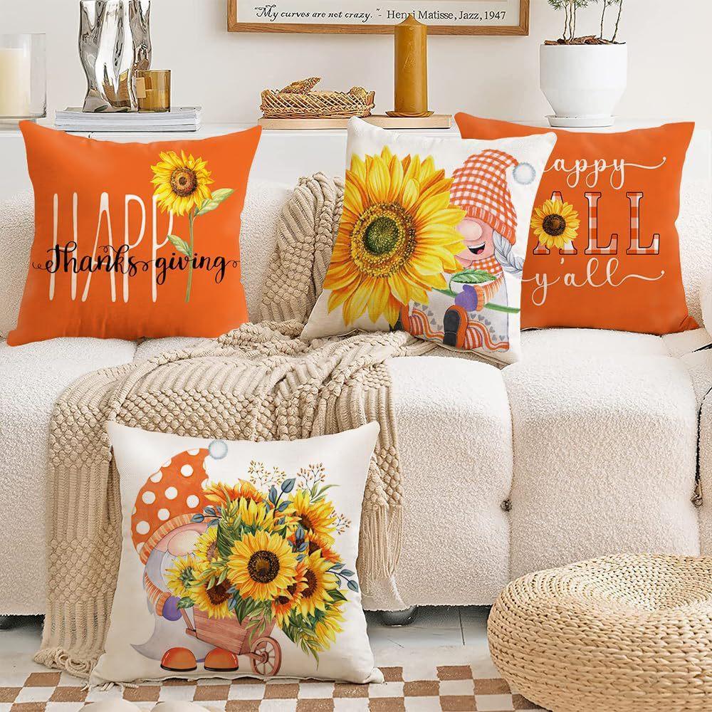 New Thanksgiving Holiday Print Pillow Pillow Sofa Bedside Home Pillow Case Waist Cushion Cover