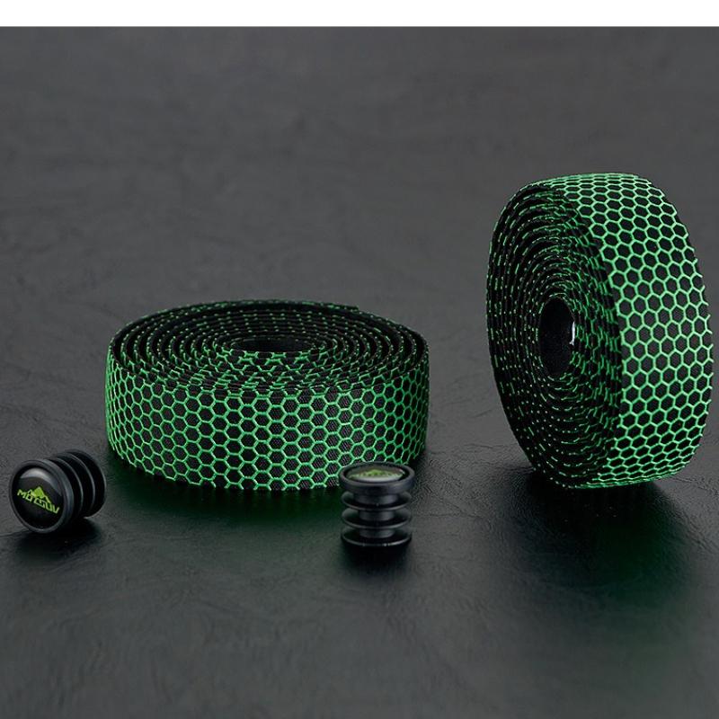 1Pc Road Car Handlebars with Honeycomb Silicone Bicycle Cable Ties, Non-slip Breathable Straps EVA Elastic Dead Fly Handlebars
