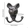 Wandhaken mit Tierkopffigur für Schlüssel, Bademäntel, Kleiderbügel, Badezimmer, Küche, rustikal