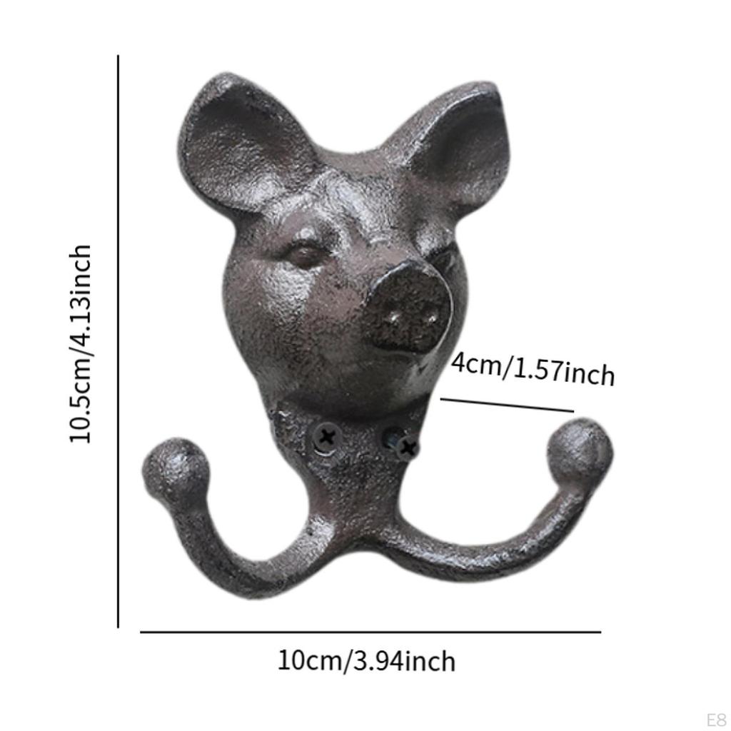 Wandhaken mit Tierkopffigur für Schlüssel, Bademäntel, Kleiderbügel, Badezimmer, Küche, rustikal