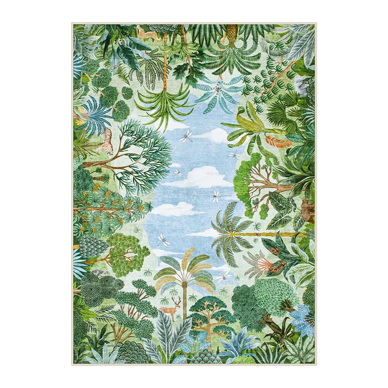 

Green Jungle Carpet Large Machine Washable Rug for Living Room Bedroom Four Seasons Home Decoration Floor Mat 50x80cm