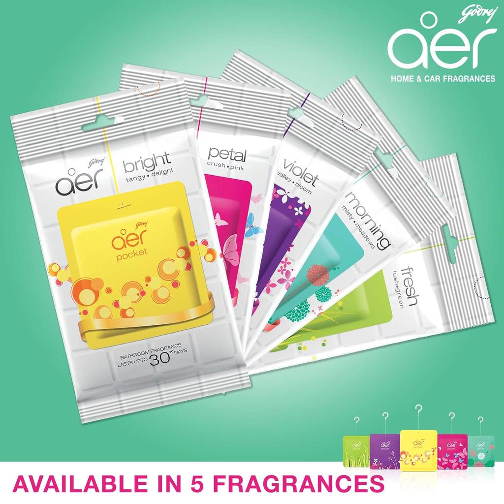 Godrej Aer Power Pocket Bathroom Gel Freshener Assorted 10G 3pcs Pack Of 2 Long Lasting Toilet Fragrance