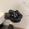 [Youshilai] Rhinestone slippers 2025 summer new temperament elegant and versatile small slippers