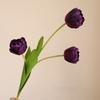 5pcs Artificial 3 Heads Tulips Branches Silk Fake Flowers for Holiday Party Decoration Simulation Tulip Champagne Pink Flower