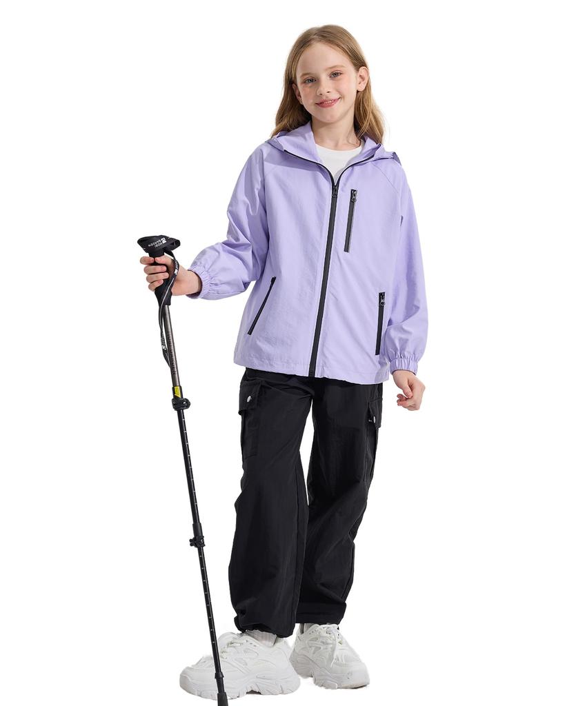 Rolanko Mountain Outdoor Size 150 Girls' Windbreaker, Water-Repellent Jacket, Outerwear, Coat, Lined, Windproof, Lightweight, Quick-Drying,