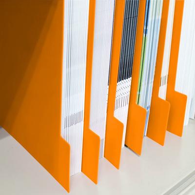 Vertikale A4-Trennstege Dokumentenablagefächer Set mit 10 Stück - Regal/Bücherregal/Schublade - (Orange)