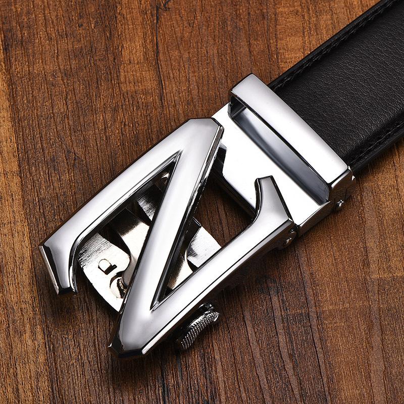 Men'S Automatic Buckle Belt True Two-Layer Cowhide Automatic Buckle High-End Men'S Pants Belt Business Source
