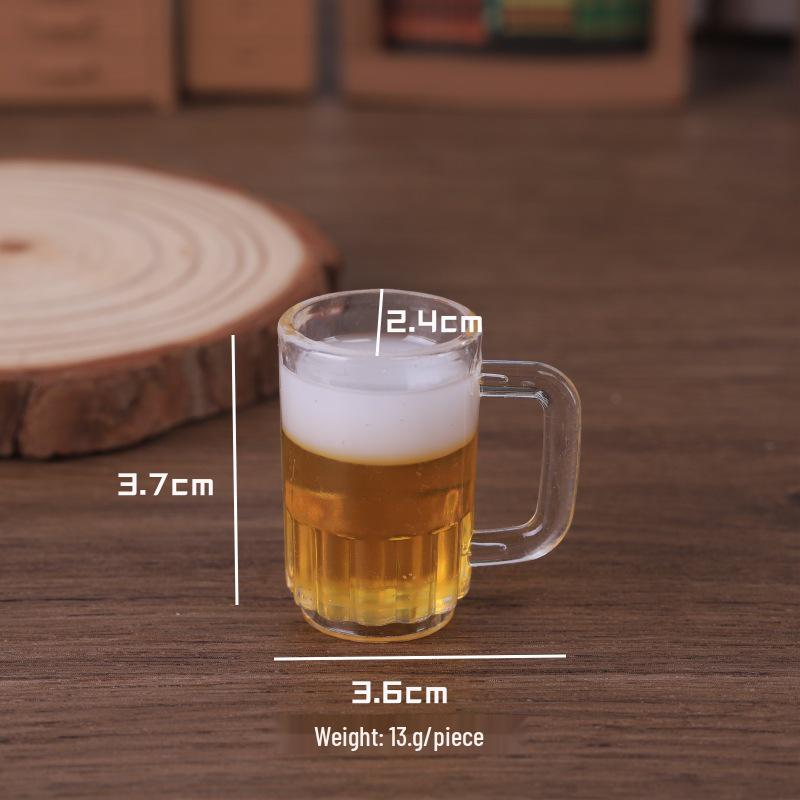 Miniature Beer Mug Keychain Pendant with Hanging Hole - Handmade