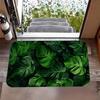 2D Green Leaf Welcome Mat Tropical Monstera Leaf Doormat Suitable Kitchen Living Room Indoor Outdoor Entrance Home Decoration