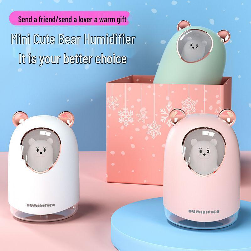 Cute Cat A205 USB Humidifier with Silent, Large Mist & Night Light for Desktop & Car