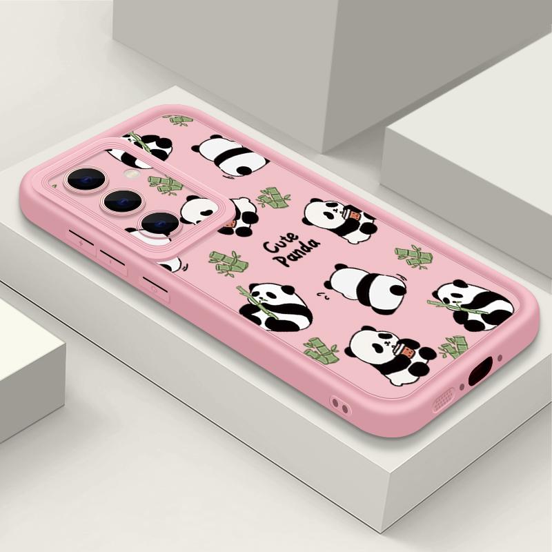 Lovely Baby Panda Print Case For Samsung S26 S25 Ultra S24 S23 S22 Plus S21 FE A15 A16 A17 A35 A36 A37 A54 A55 A56 A57 5G Shockproof Bumper Cover