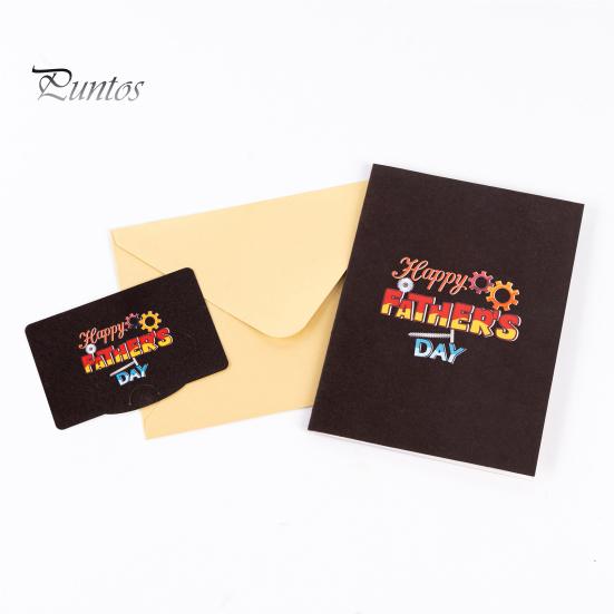 

Открытка ко Дню отца, сделанная вручную, 3D-поздравительная открытка с набором инструментов, конвертом и пустой запиской, подарок на День отца для папы, мужа, дедушки от сына красный