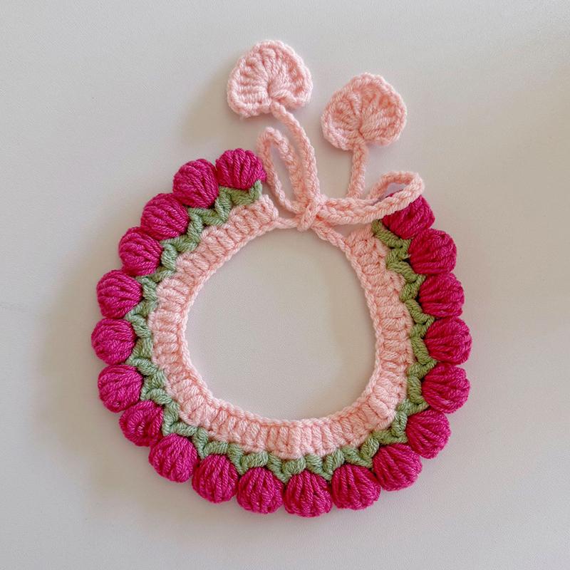 

Нагрудник для собак и кошек, вязаный ошейник для домашних животных, плюшевый мишка в синем и белом цвете, корги, милые аксессуары