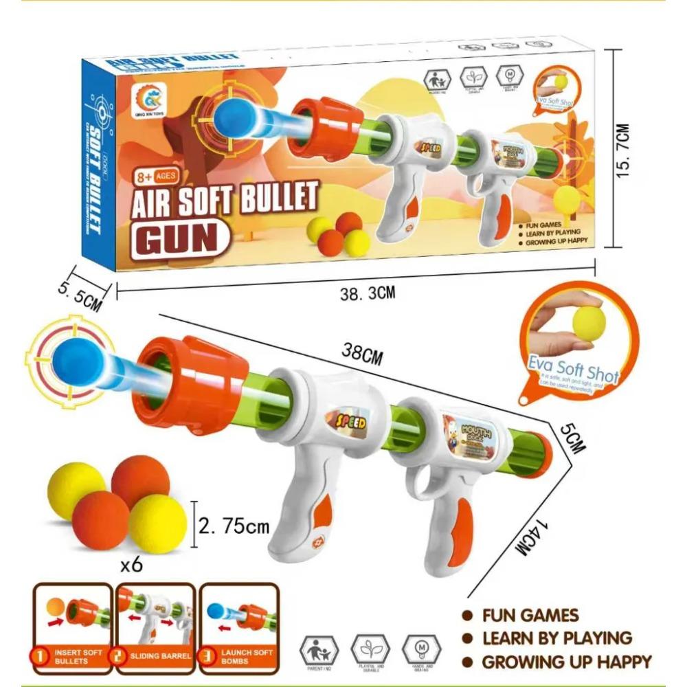 Interactive Parent-Child Airsoft Gun Toy Soft Bullet Shooting Duck Rex Ball Lion Design Elastic Gun Children Educational Game