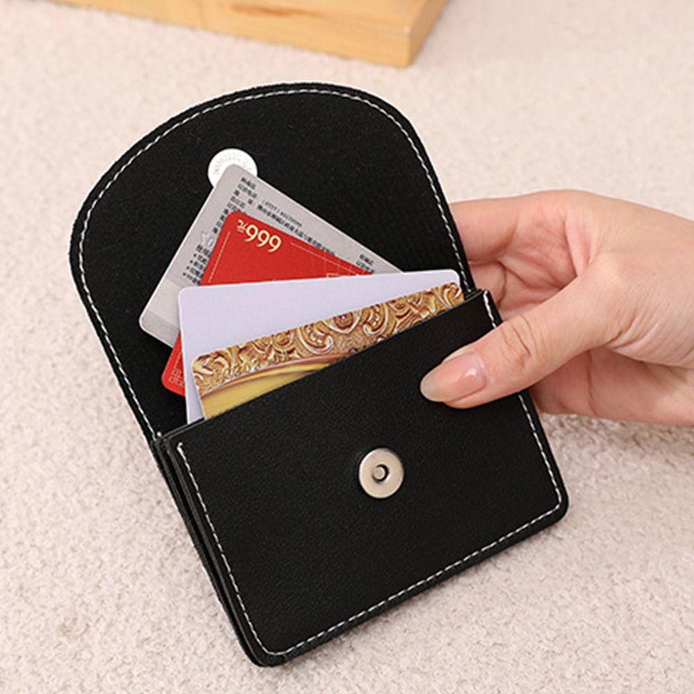 Short Clutch Mini Wallet Korean Style Solid Color Card Holder Simple Thin Card Bag Outdoor