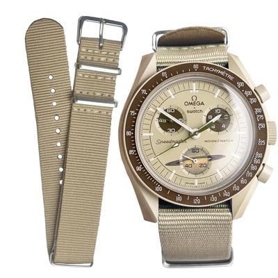 Ocdin 20mm Watch Band for Omega and Moon Easy Interchangeable Nylon Watch Unisex X, Swatch, Speedmaster, Swatch, NATO® Strap, Strap, (Saturn/Jupiter)