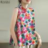 Women Casual O-neck Printing Sleeveless Tanks
