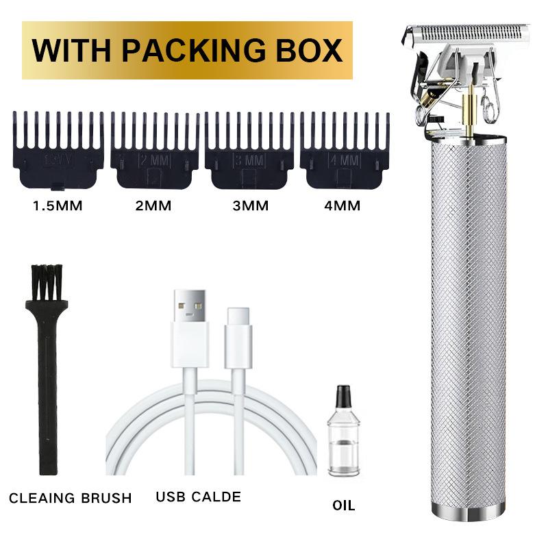New Style Hair Clipper Razor Hair Carving Push White Electric Clipper Rechargeable Retro Oil Hair Clipper Electric Clipper