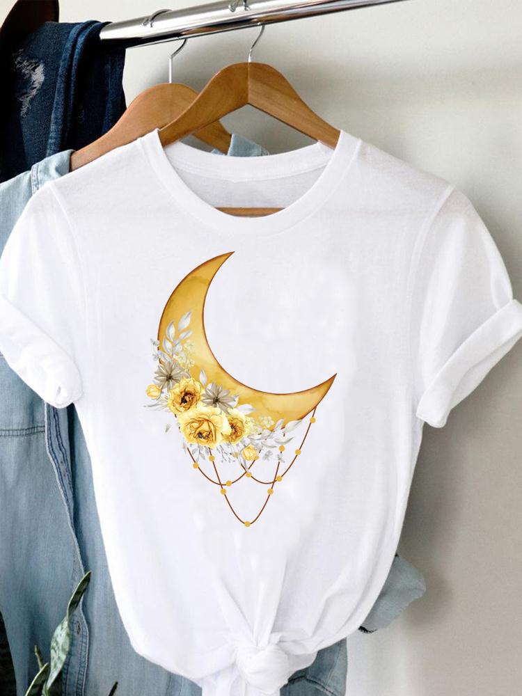 Women's T-shirt Summer Printed Short Sleeve Clothing Graphic with Feather Painting Bird Clothing Fashionable Women's Top