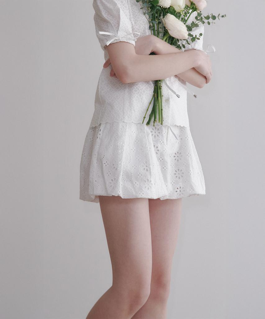 Tusyesongjeu Petal Lace Volume Skirt